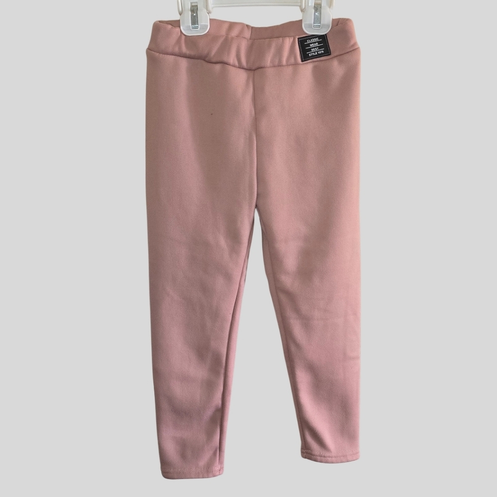 SHEIN Girls Joggers Size 7Y Fleece-Lined Pink Cozy Sweatpants Fall Winter